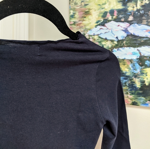 NWOT Girls Navy Scallop Crop Top - Picture 6 of 13